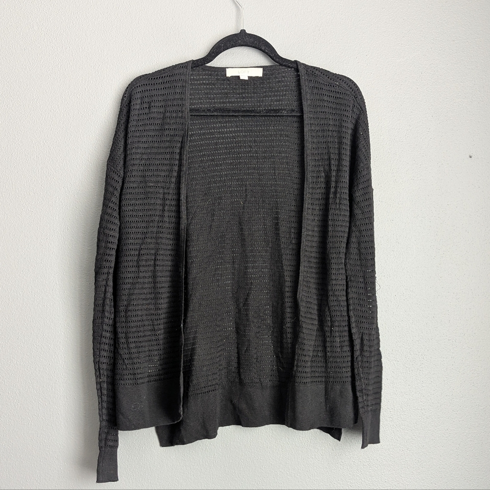 Black loft cardigan open front women size small 20x35 x25